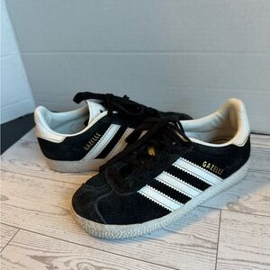 adidas Black Suede Gazelle Sneakers with White Stripes